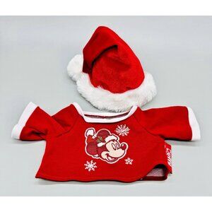 Disney Parks Duffy Bear Christmas Outfit Mickey Shirt Santa Hat